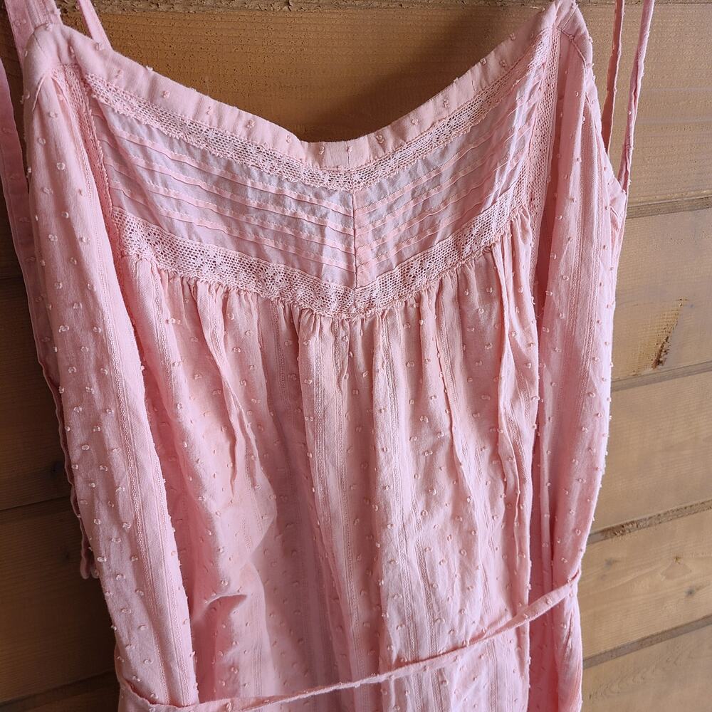 Rebecca Taylor Dress Kelsey La Vie Midi Prairie Pink Tank XL Preppy Feminine - Picture 3 of 5